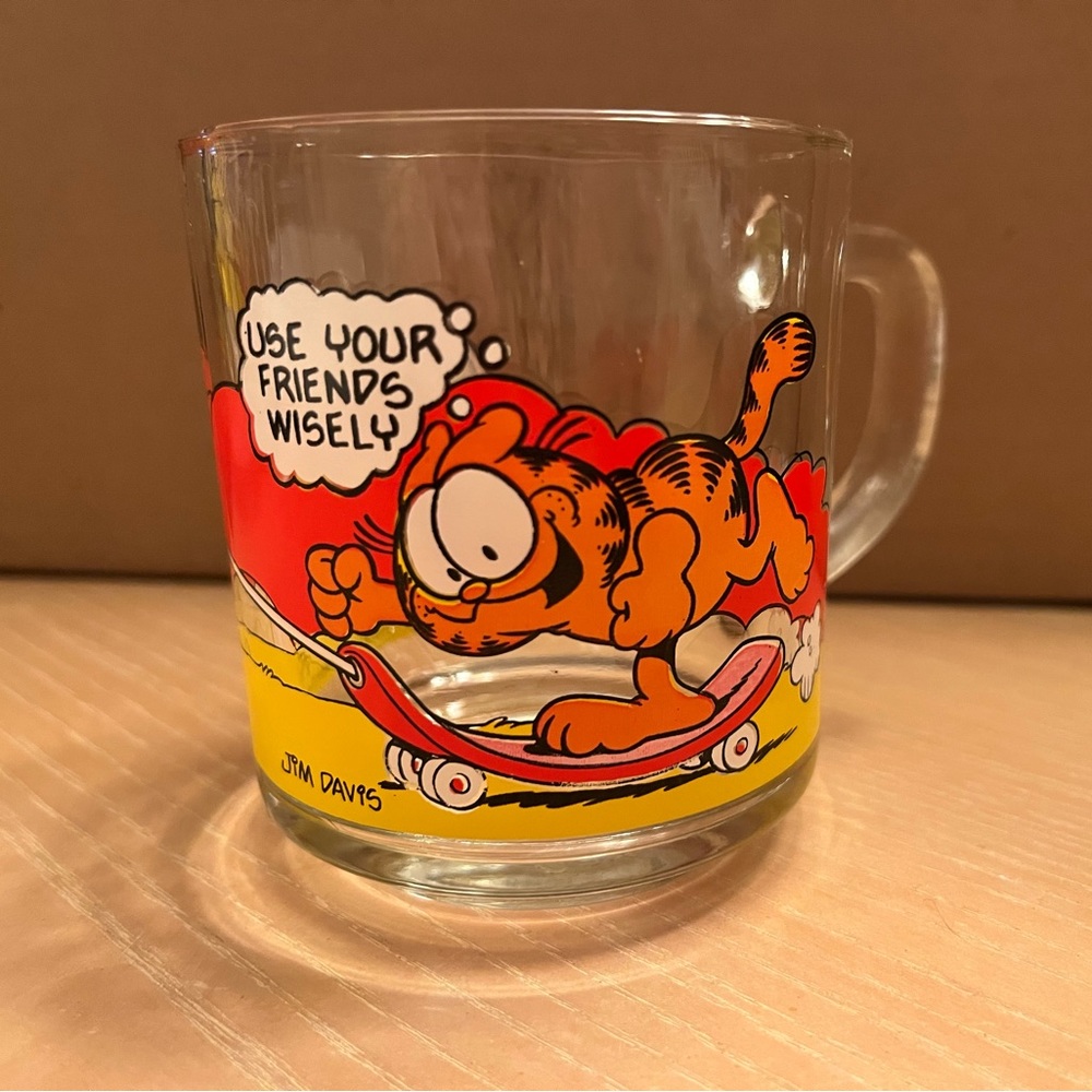 Vintage Garfield 6 oz glass mugs from 1978 McDonald’s promo. Complete set of 4. - Picture 6 of 11